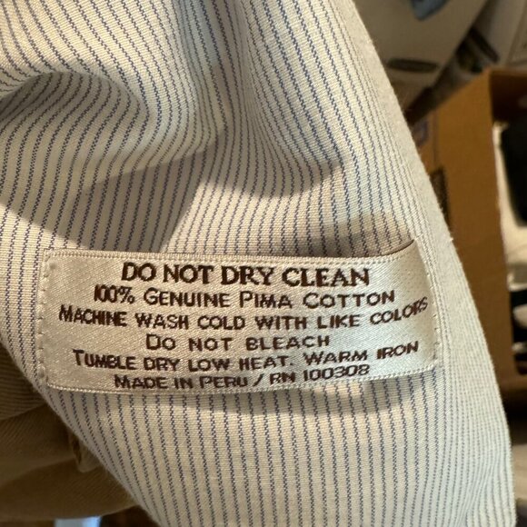 Peter Millar Mens 34 Khaki Tan Chino Pants Zip Fly Pima Cotton Business Casual - Picture 8 of 8